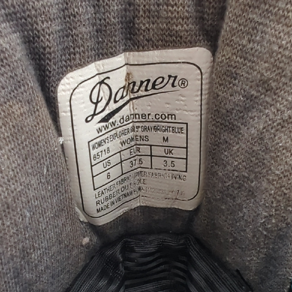 DANNER Women's Explorer 650 5" Gray/Bright Blue Hiking Boots Waterproof Sz 6 - Picture 7 of 8